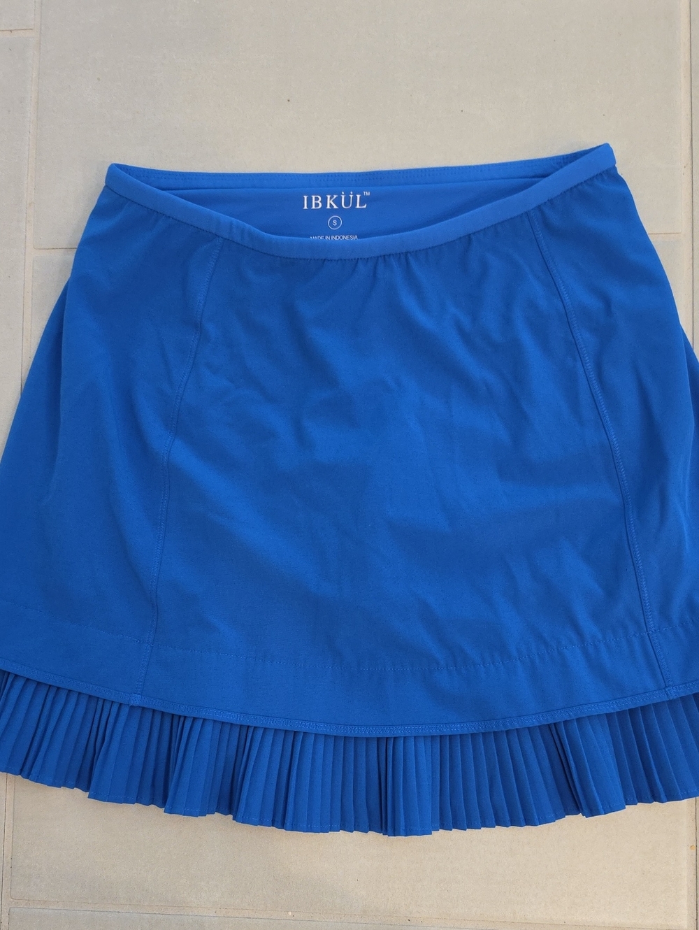 IBKUL Royal Blue Pleated Hem Skort Size Small